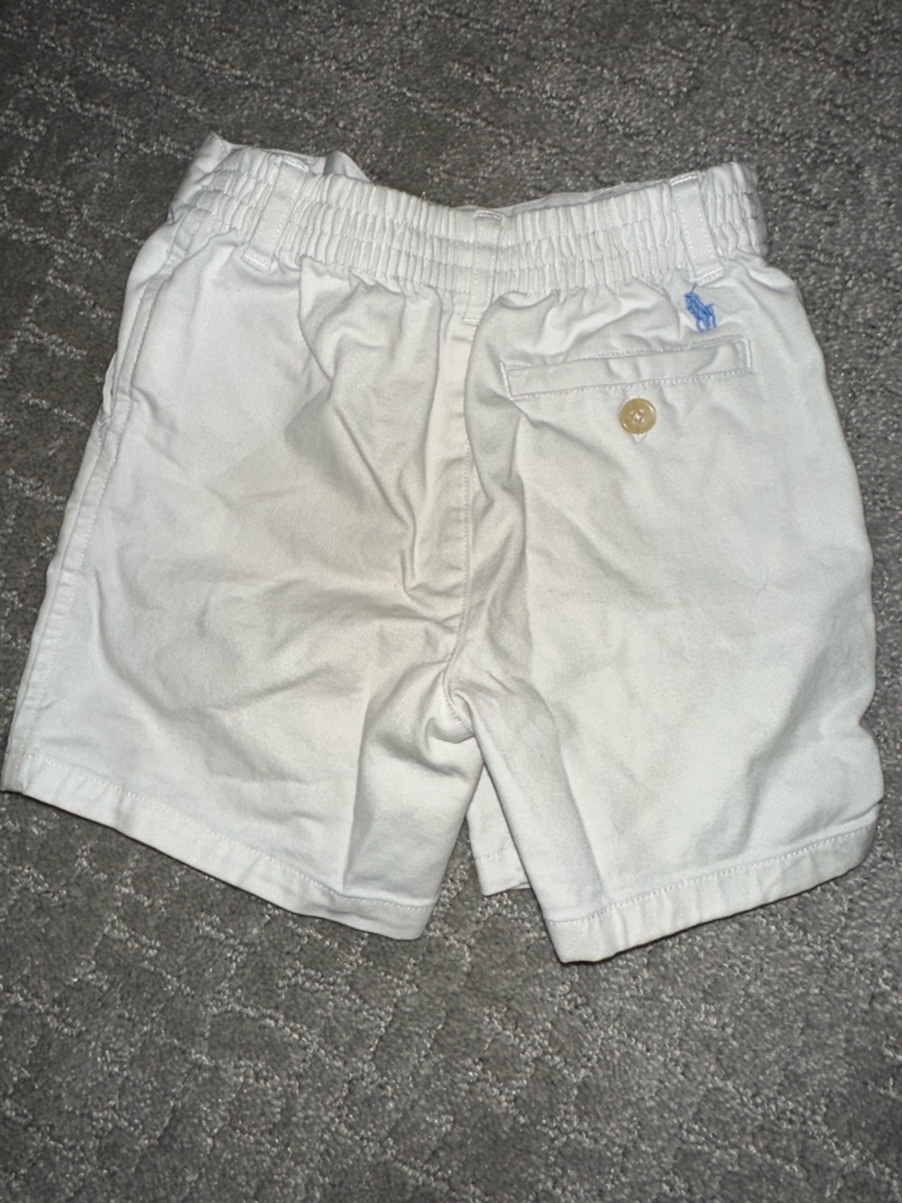 Ralph Lauren White Elastic-Waist Cotton Polo Shorts with Embroidered Pony